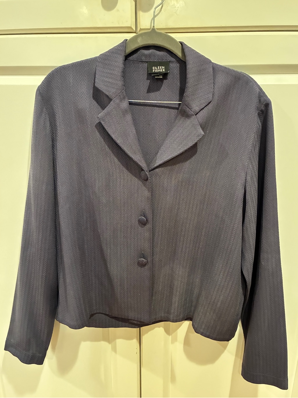 Eileen Fisher Dusky Blue 2 Piece Skirt Suit Set - Size Small